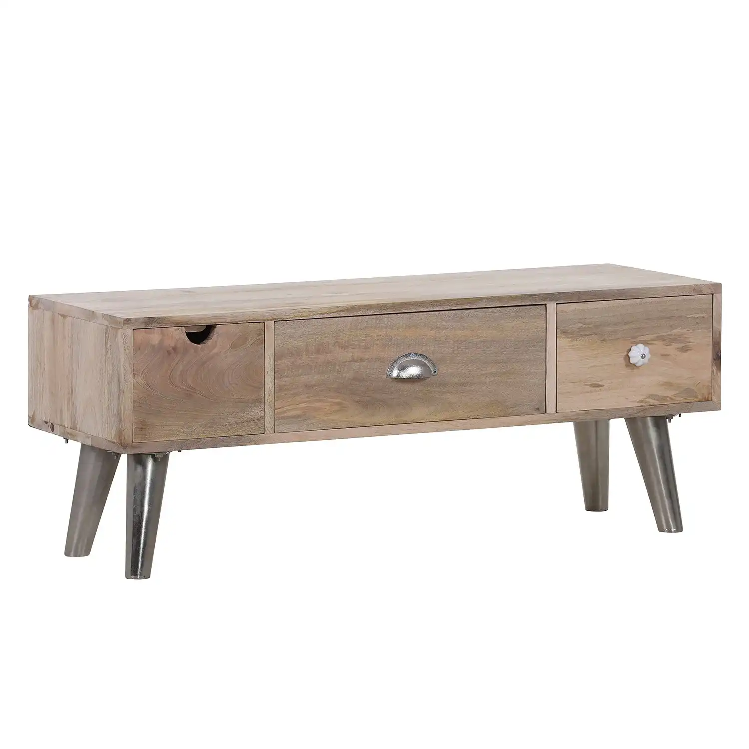 Mango Wood T.V. Cabinet with 3 drawers (Knock Down) - popular handicrafts